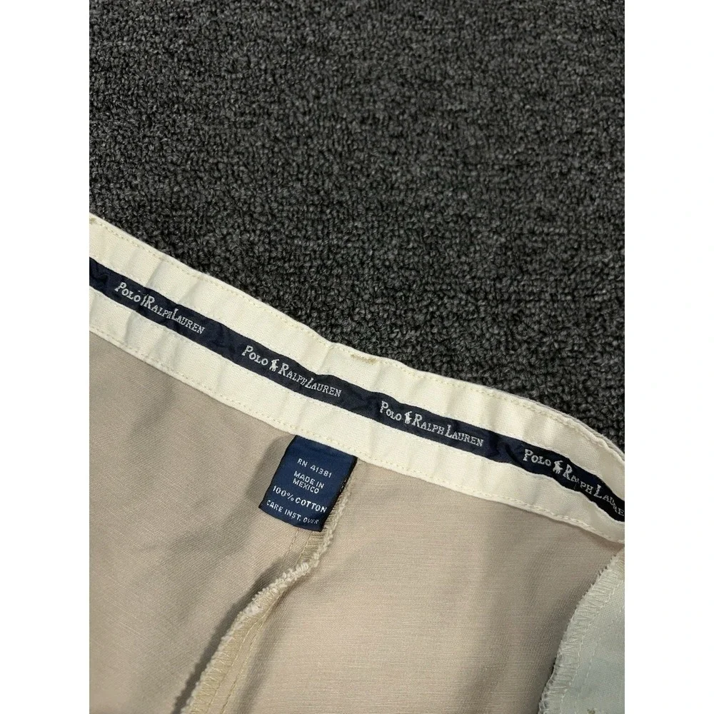 VTG Polo Ralph Lauren Andrew Pants Men's 40x34 (Fits 38x32) Beige Double Pleated